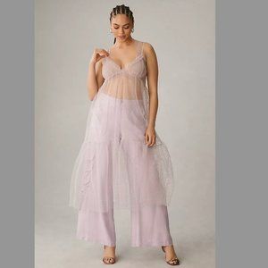 NWT Anthropologie Sheer Dot Tulle Slip Dress